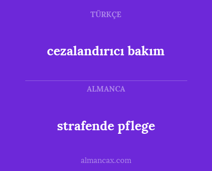 strafende pflege - cezalandırıcı bakım