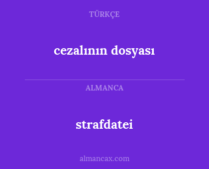 cezalının dosyası - strafdatei