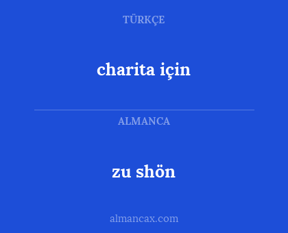 zu shön - charita için