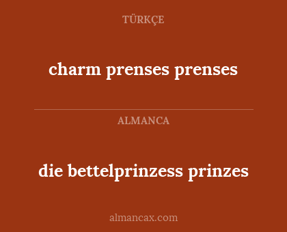 die bettelprinzess prinzes - charm prenses prenses