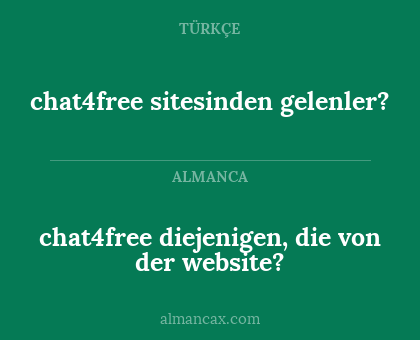 chat4free diejenigen, die von der website? - chat4free sitesinden gelenler?