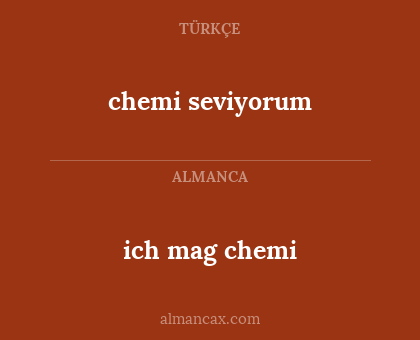 chemi seviyorum - ich mag chemi