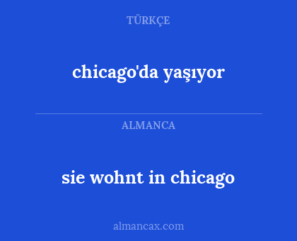 sie wohnt in chicago - chicago'da yaşıyor