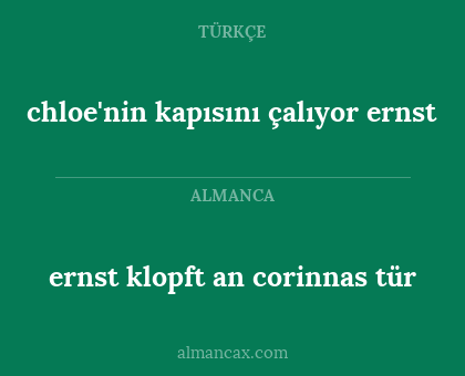 chloe'nin kapısını çalıyor ernst - ernst klopft an corinnas tür