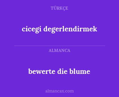 cicegi degerlendirmek - bewerte die blume