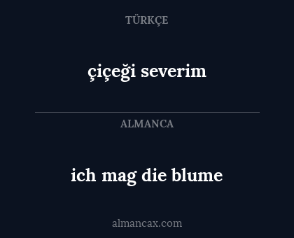 çiçeği severim - ich mag die blume