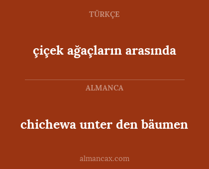 chichewa unter den bäumen - çiçek ağaçların arasında
