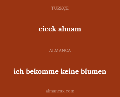 cicek almam - ich bekomme keine blumen