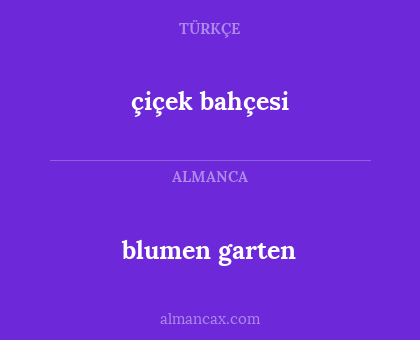 blumen garten - çiçek bahçesi