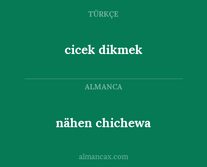 nähen chichewa - cicek dikmek