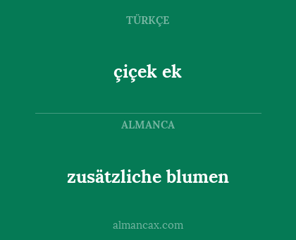 zusätzliche blumen - çiçek ek