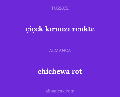 chichewa rot - çiçek kırmızı renkte