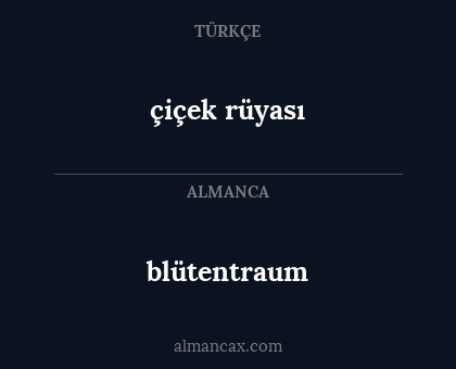çiçek rüyası - blütentraum