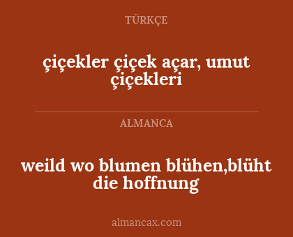 weild wo blumen blühen,blüht die hoffnung - çiçekler çiçek açar, umut çiçekleri