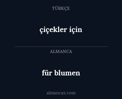 für blumen - çiçekler için