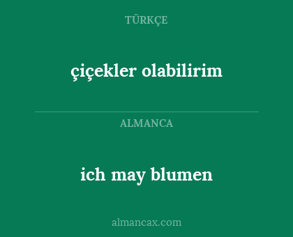 ich may blumen - çiçekler olabilirim