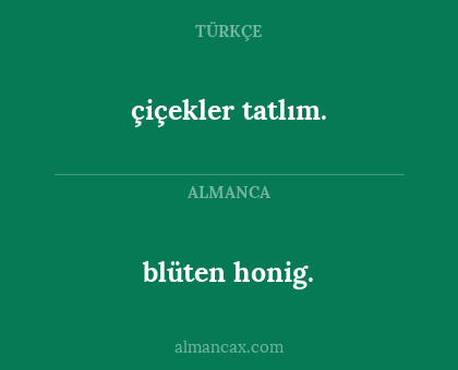 çiçekler tatlım. - blüten honig.