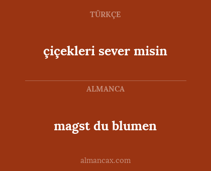 çiçekleri sever misin - magst du blumen
