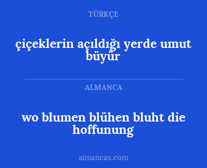 çiçeklerin açıldığı yerde umut büyür - wo blumen blühen bluht die hoffunung