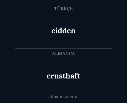 cidden - ernsthaft