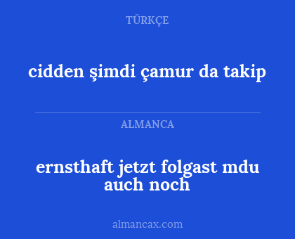 cidden şimdi çamur da takip - ernsthaft jetzt folgast mdu auch noch