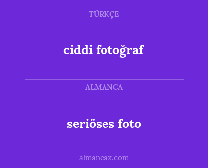 ciddi fotoğraf - seriöses foto