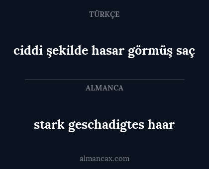 stark geschadigtes haar - ciddi şekilde hasar görmüş saç