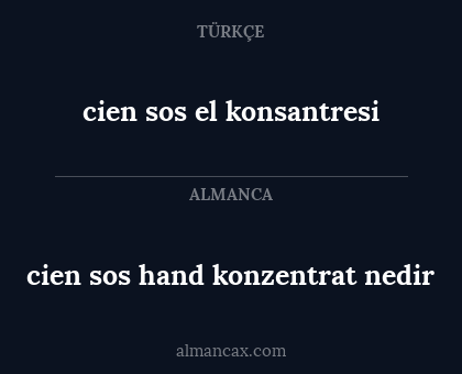 cien sos hand konzentrat nedir - cien sos el konsantresi