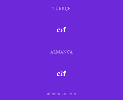 cif - cıf