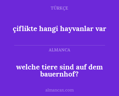 welche tiere sind auf dem bauernhof? - çiflikte hangi hayvanlar var