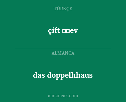 çift ev - das doppelhhaus