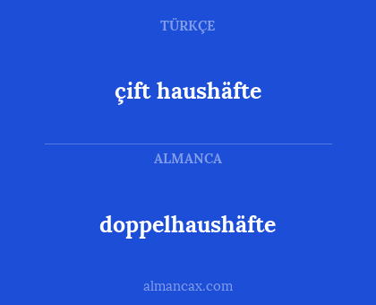 doppelhaushäfte - çift haushäfte
