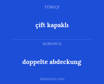 çift kapaklı - doppelte abdeckung