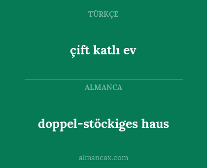 çift katlı ev - doppel-stöckiges haus