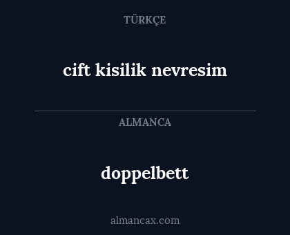 cift kisilik nevresim - doppelbett
