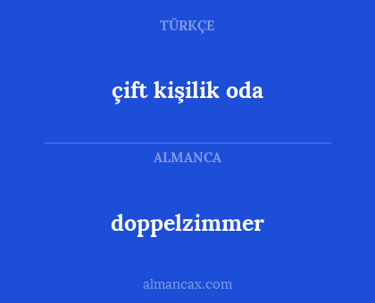 doppelzimmer - çift kişilik oda