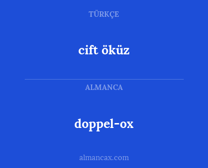 doppel-ox - cift öküz