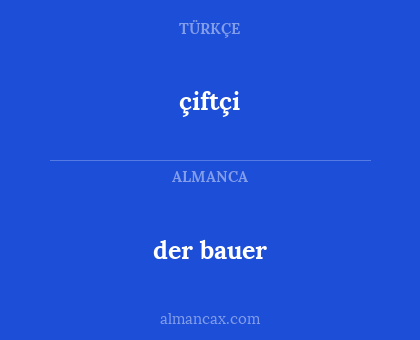 der bauer - çiftçi