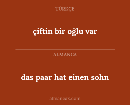 das paar hat einen sohn - çiftin bir oğlu var