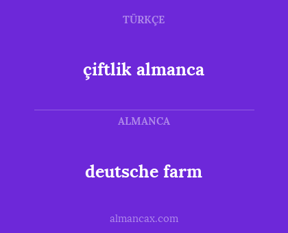 deutsche farm - çiftlik almanca