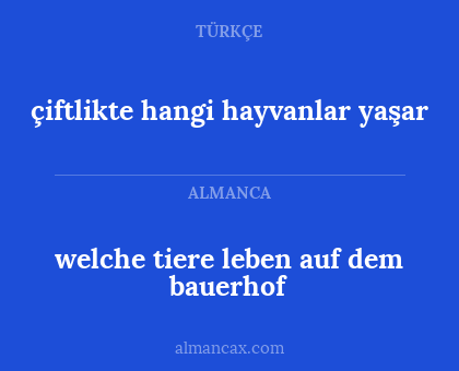 welche tiere leben auf dem bauerhof - çiftlikte hangi hayvanlar yaşar