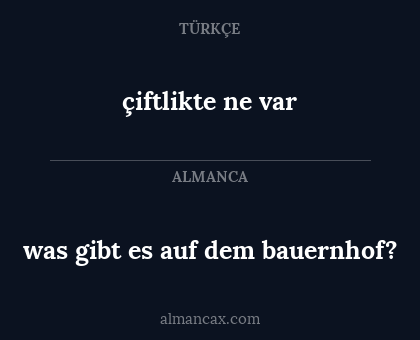 çiftlikte ne var - was gibt es auf dem bauernhof?