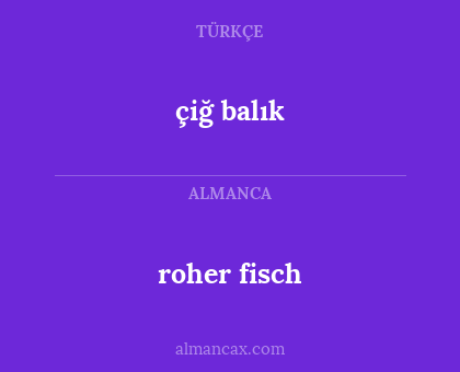 roher fisch - çiğ balık