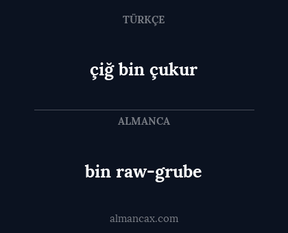 bin raw-grube - çiğ bin çukur