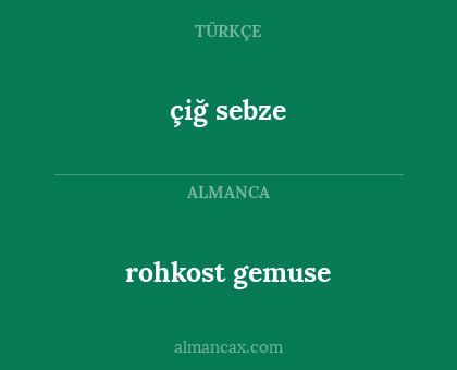 rohkost gemuse - çiğ sebze