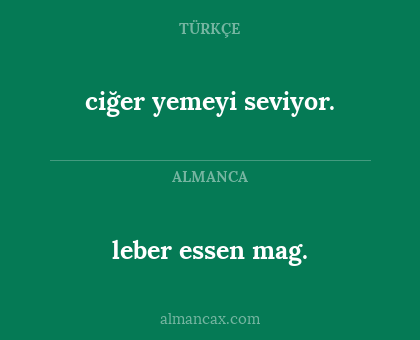 leber essen mag. - ciğer yemeyi seviyor.