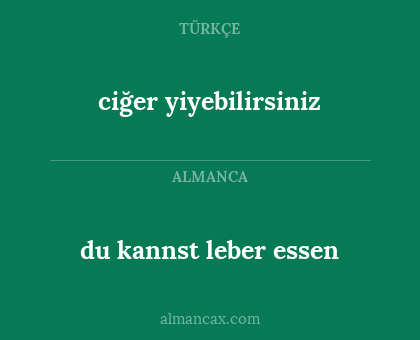 ciğer yiyebilirsiniz - du kannst leber essen