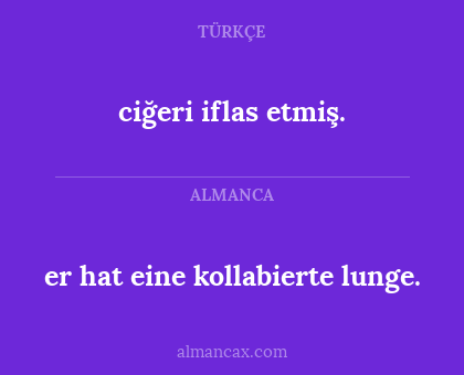 ciğeri iflas etmiş. - er hat eine kollabierte lunge.