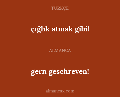 çığlık atmak gibi! - gern geschreven!