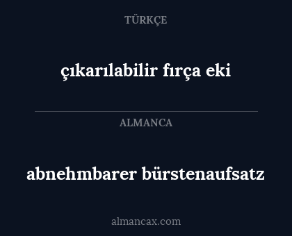 abnehmbarer  bürstenaufsatz - çıkarılabilir fırça eki